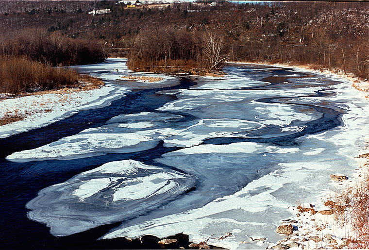 frozen stream landscape waverly new york