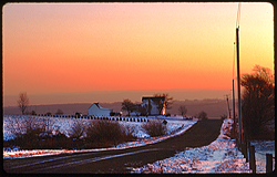 NY state sunrise snow landscape