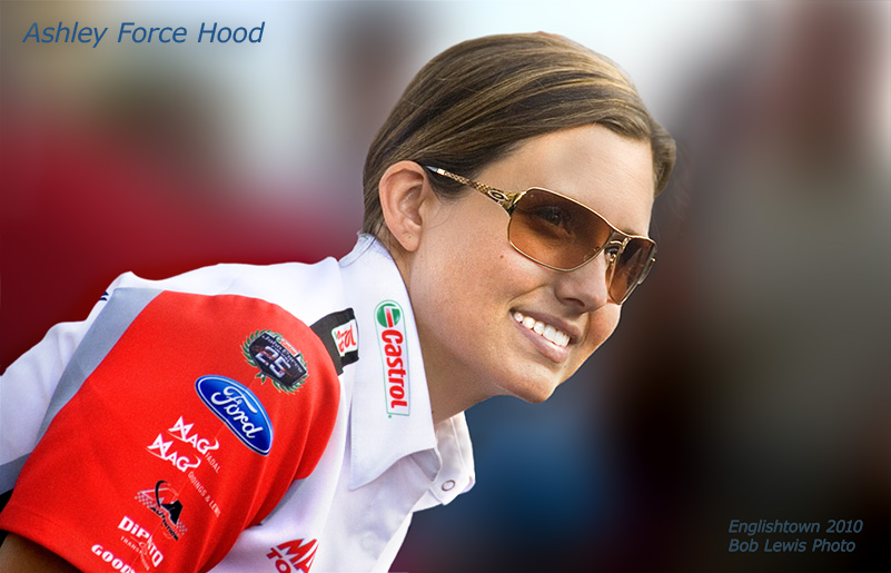 Bob Lewis Photo Ashley Force with oakley glasses